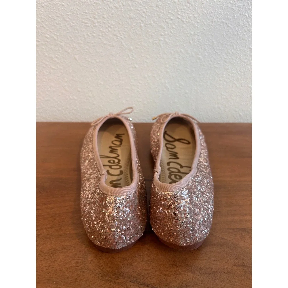 Sam Edelman Felicia Mini Rose Gold Glitter Ballet Flats‎ Girls Size 3M